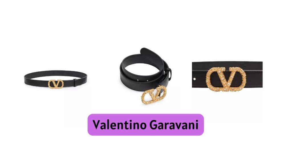 1. Valentino Garavani VLogo Signature Belt in Shiny Calfskin with Crystals (30MM)