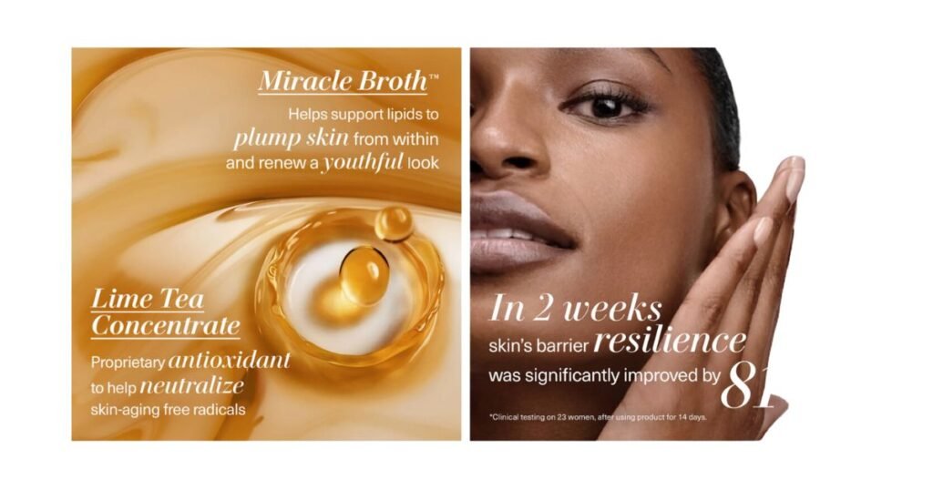 La Mer Crème de la Mer Moisturizing Cream Miracle Broth and Lime Tea Concentrate Benefit
