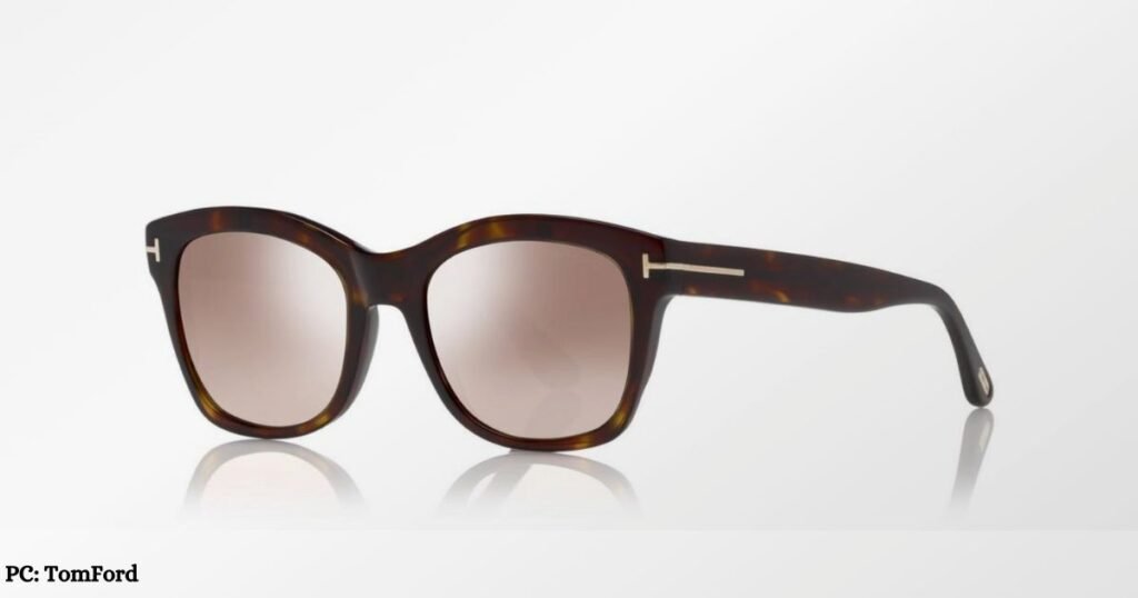 Tom Ford Lauren Sunglasses from Mid to Front Side View