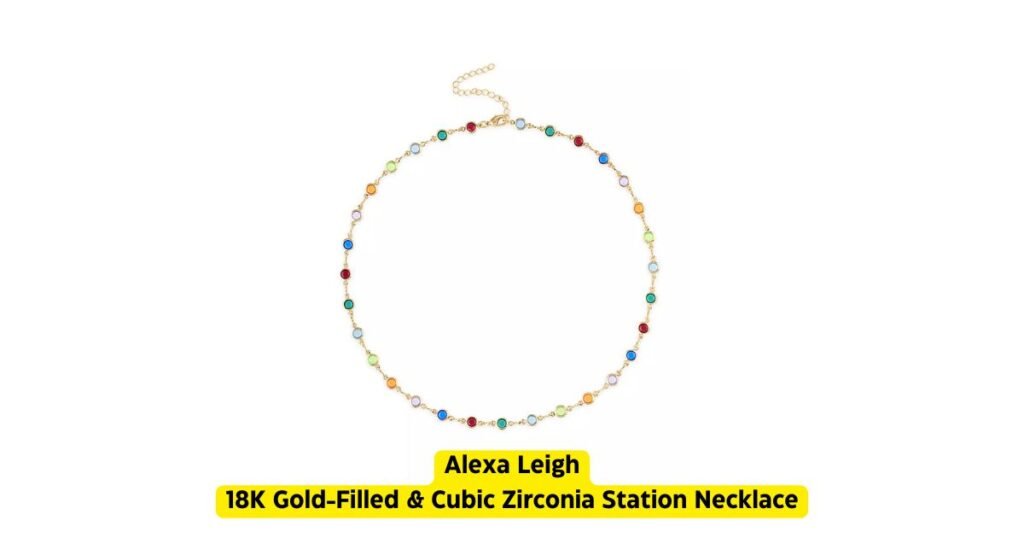 18K Gold-Filled & Cubic Zirconia Station Necklace