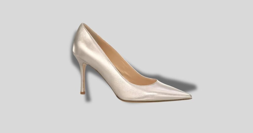 Marion Parke CP 70 Metallic Pumps Heel Side View